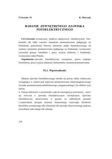 Badanie zewnÄtrznego zjawiska fotoelektrycznego (K. Marczuk)