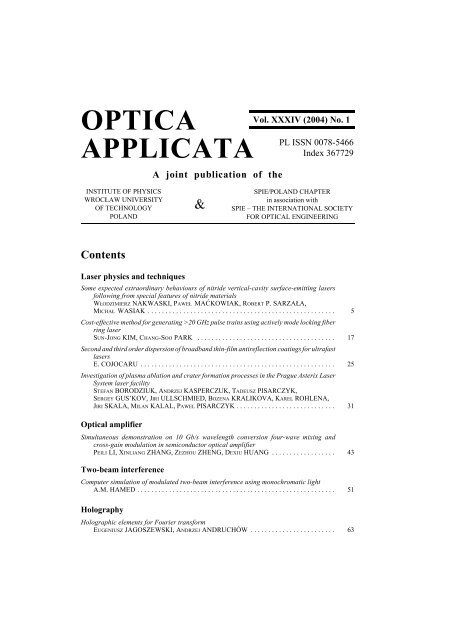 OPTICA APPLICATA