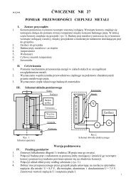 Äwiczenie nr 27 pomiar przewodnoÅci cieplnej metali