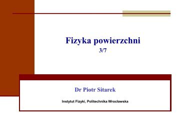 WykÅ‚ad 3 - Instytut Fizyki