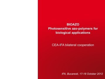 BIOAZO - Photosensitive azo-polymers for biological ... - IFA