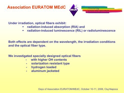 Update on irradiation effects in optical fibers and optoelectronic ... - IFA