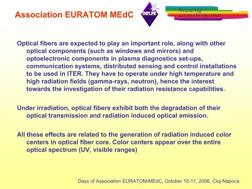 Update on irradiation effects in optical fibers and optoelectronic ... - IFA