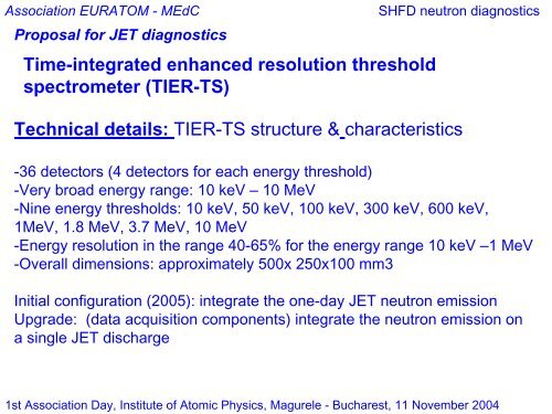 Association EURATOM - MEdC - IFA