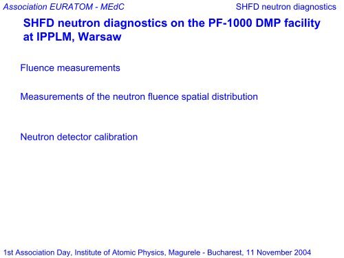 Association EURATOM - MEdC - IFA