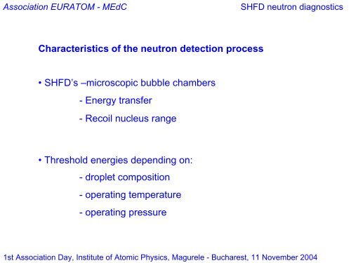 Association EURATOM - MEdC - IFA