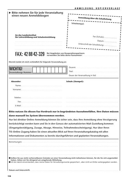 Veranstaltungskatalog - Landesinstitut fÃ¼r Lehrerbildung und ...