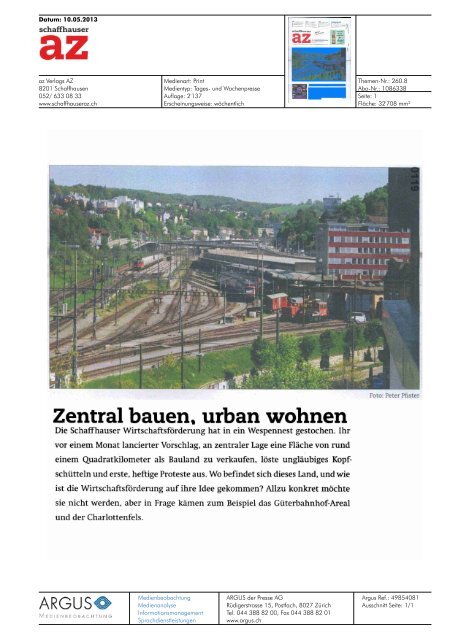 Zentral bauen. urban wohnen - WirtschaftsfÃ¶rderung Kanton ...