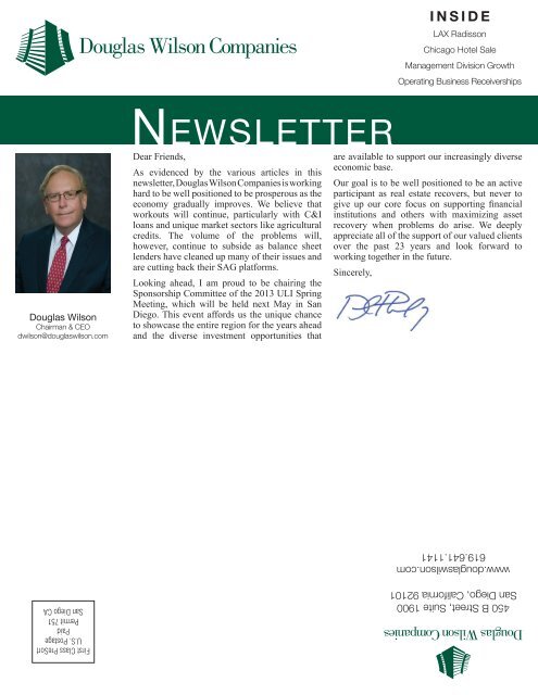 Douglas Wilson Companies' Fall 2012 Newsletter