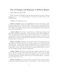 List of Changes and Response to Referee Report