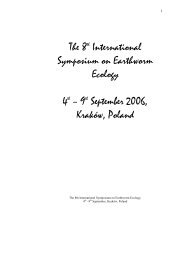 The 8th International Symposium on Earthworm Ecology 4th â 9th ...