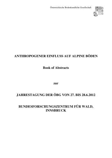 Anthropogener Einfluss auf alpine BÃ¶den - Ãsterreichische ...