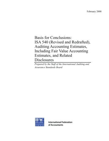 Basis for Conclusions: ISA 540 (Revised and Redrafted ... - IFAC