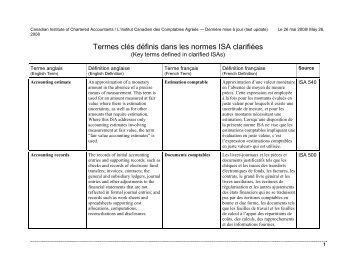 Termes clÃ©s dÃ©finis dans les normes ISA clarifiÃ©es - IFAC