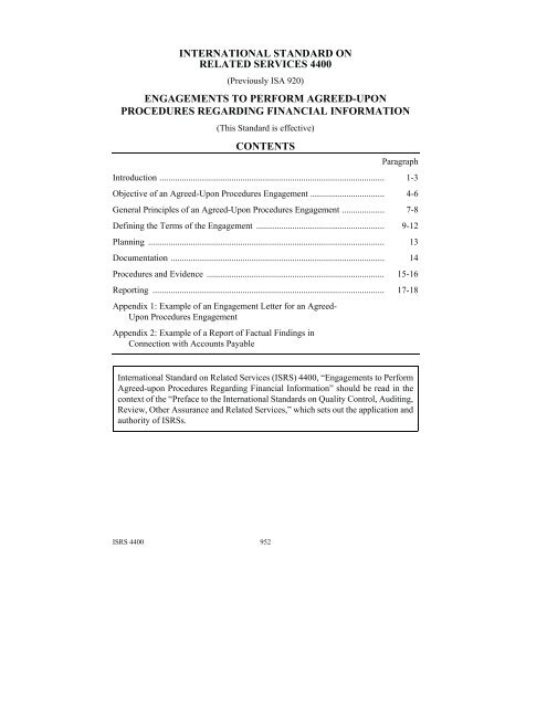 international standard on related services 4400 engagements ... - IFAC