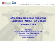 eXtensible Business Reporting Language (XBRL) - an Update - IFAC
