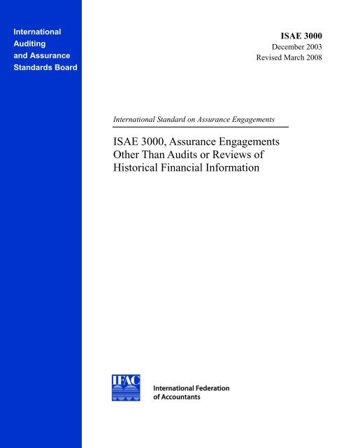isae 3000 ifac trust fund financial statements