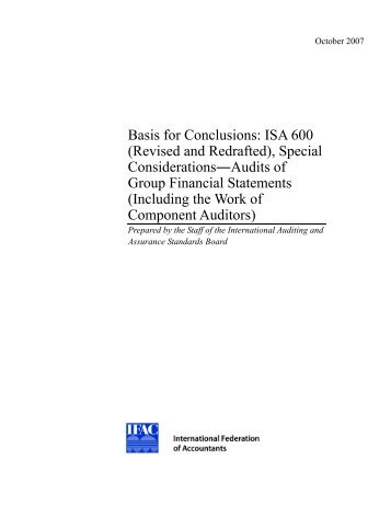 Basis for Conclusions: ISA 600 (Revised and Redrafted ... - IFAC