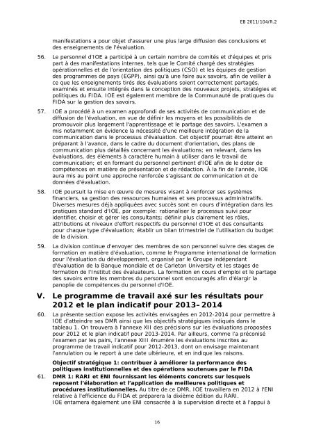 Pour: Approbation Programme de travail et budgets ... - IFAD