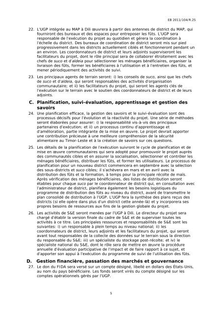 Pour: Approbation Rapport du PrÃ©sident Proposition de don Ã  ... - IFAD