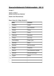 Querschnittsbereich Palliativmedizin - SS 13