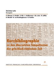 Kurzbibliographie - Ifao