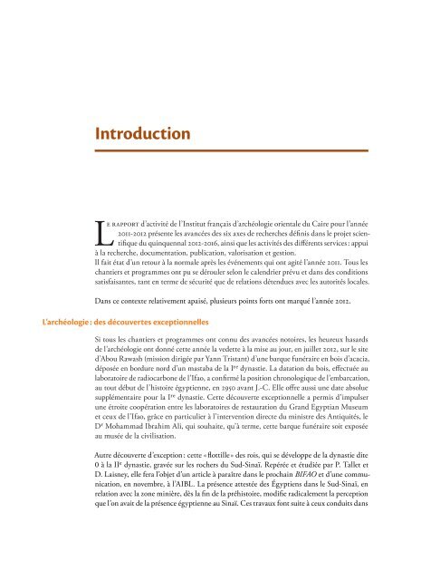 Rapport d'activitÃ© - Ifao