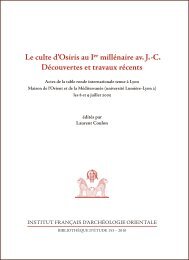 Le culte d'Osiris au Ier millÃ©naire av. J.-C. DÃ©couvertes et ... - Ifao