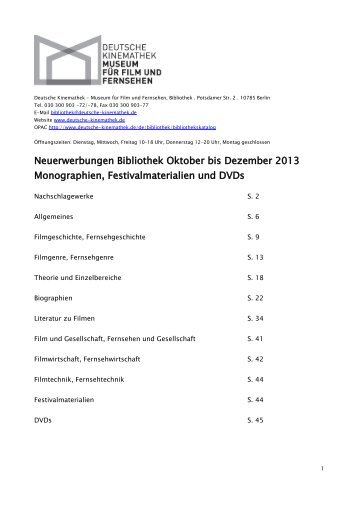 Oktober/Dezember 2013 (pdf) - Deutsche Kinemathek