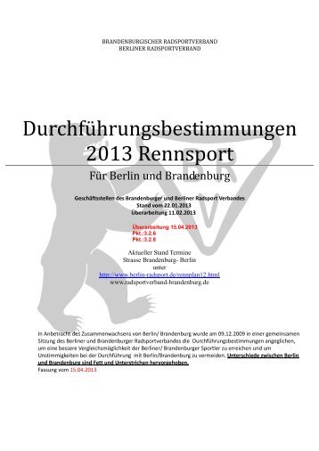 DurchfÃ¼hrungsbestimmungen Rennsport 2013 BER + BRA