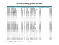 MISTIC Pay Item/Material Conversion Factor Report