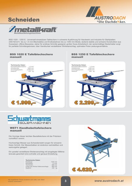 WERKZEUGE & MASCHINEN - AustroDach