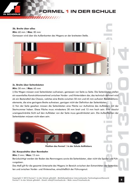 Technischen Regeln - Formel 1 in der Schule