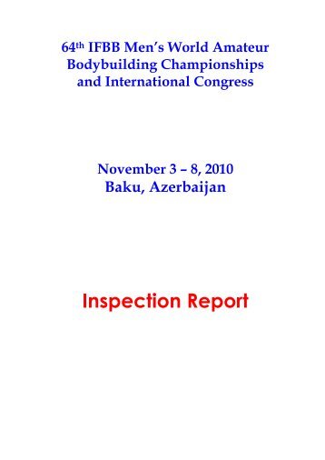 Inspection Report - IFBB