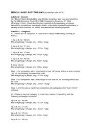 Men's Classic Bodybuilding Rules - updated July, 2011 - IFBB