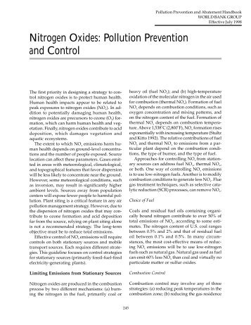 Nitrogen Oxides: Pollution Prevention and Control - IFC