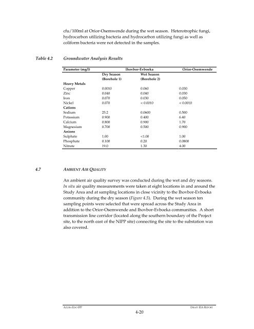 Azura-Edo Independent Power Plant Environmental Impact ... - IFC