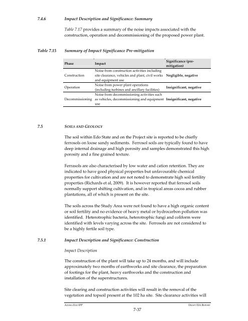 Azura-Edo Independent Power Plant Environmental Impact ... - IFC