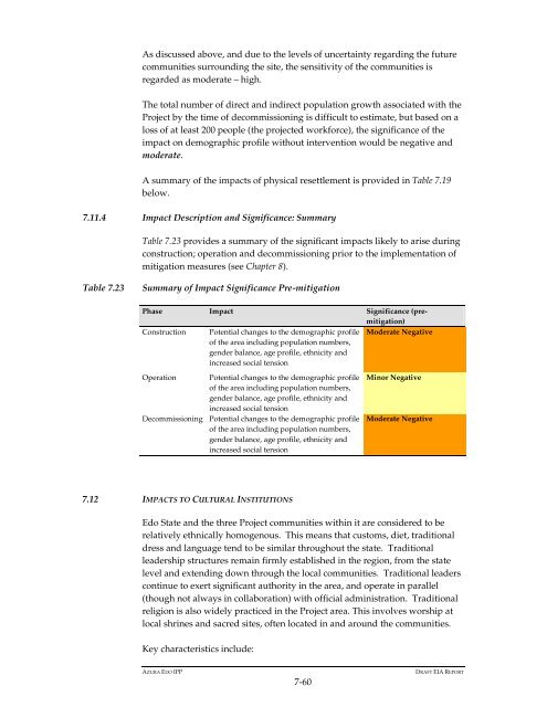 Azura-Edo Independent Power Plant Environmental Impact ... - IFC