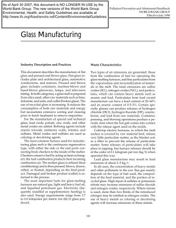 Glass Manufacturing - IFC