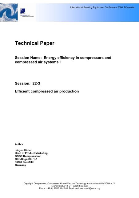 Technical Paper Session Name: Energy ... - Boge Kompressoren