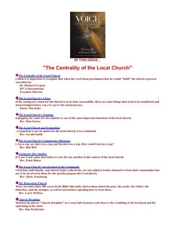 "The Centrality of the Local Church" - Finalweb