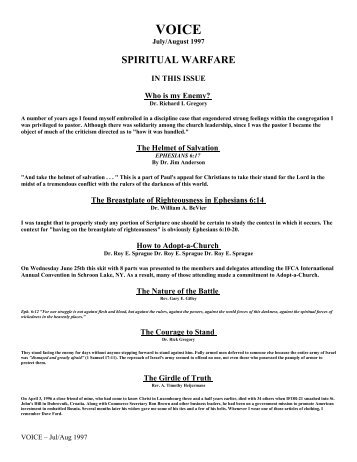 SPIRITUAL WARFARE - IFCA International