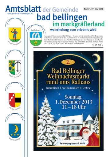 Amtsblatt Nr. 47 vom 27.11.2013 - Gemeinde Bad Bellingen