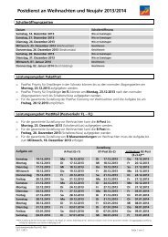 Postdienst an Weihnachten und Neujahr 2013/2014