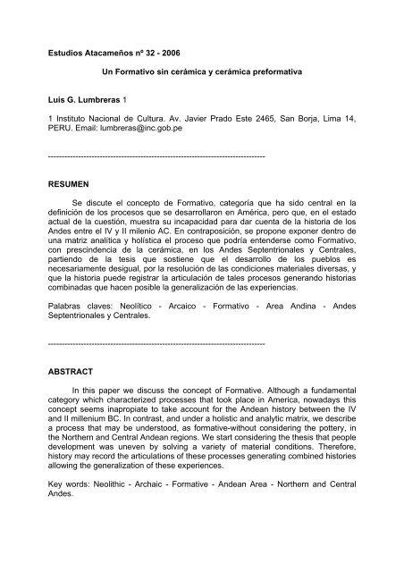Formativo sin cerÃ¡mica y cerÃ¡mica preformativa - Instituto francÃ©s de 