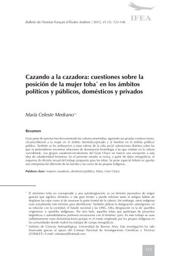 cuestiones sobre la posiciÃ³n de la mujer toba* en los Ã¡mbitos ...