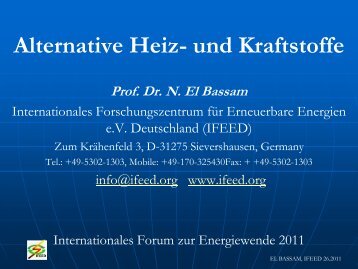 Klicken Sie hier für Prof. El Bassam's Präsentation...... (PDF ... - IFEED