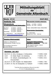 DIENSTPLAN FÃœR JUNI 1998: - Altenbuch