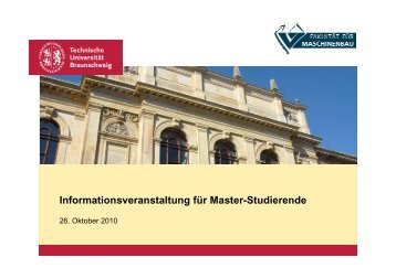 Informationsveranstaltung für Master-Studierende